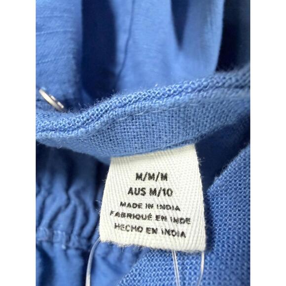 Roxy Under The Palms Mini Dress Medium Womens Blue Embroidered 100% Cotton New - Picture 6 of 10